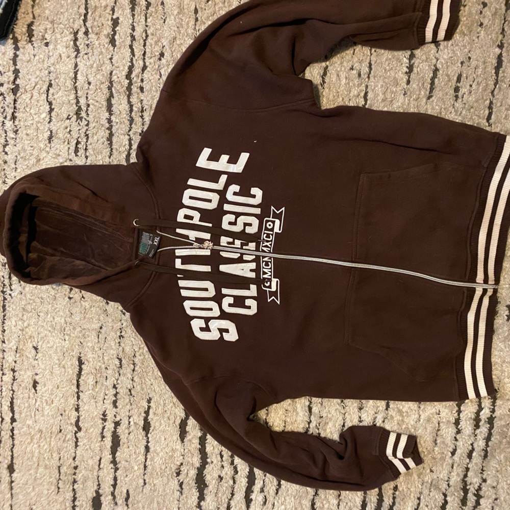 South Pole xxl brown baggy zip up jacket